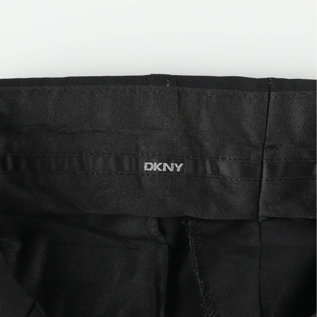 DKNY One-pleat Polyester and Wool Pants and Slacks, Made in Mexico, Men's Size W30 polyester black type Vintage Second Hand