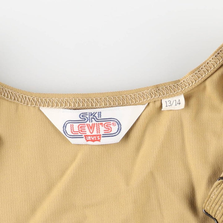 1970'S Levi's SKI Corduroy Overalls, Made in USA, Women's Size L (W30 equivalent), Vintage polyester yellow type Vintage Second Hand