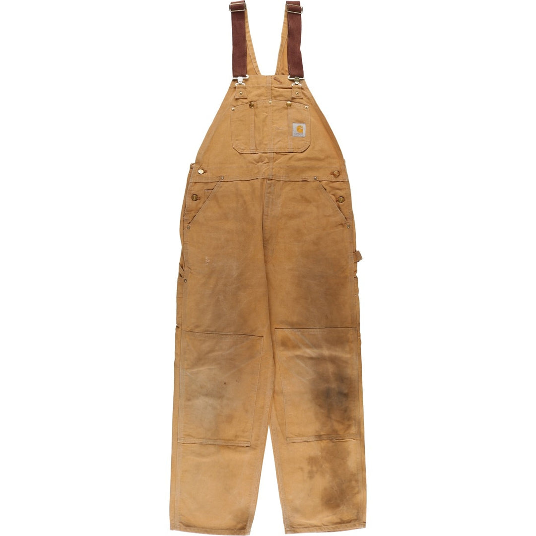 Carhartt Double Knee Duck Overalls, Made in USA, Men's, W37 equivalent cotton Beige type Vintage Second Hand