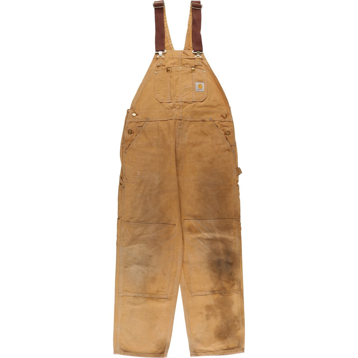 Carhartt Double Knee Duck Overalls, Made in USA, Men's, W37 equivalent cotton Beige type Vintage Second Hand