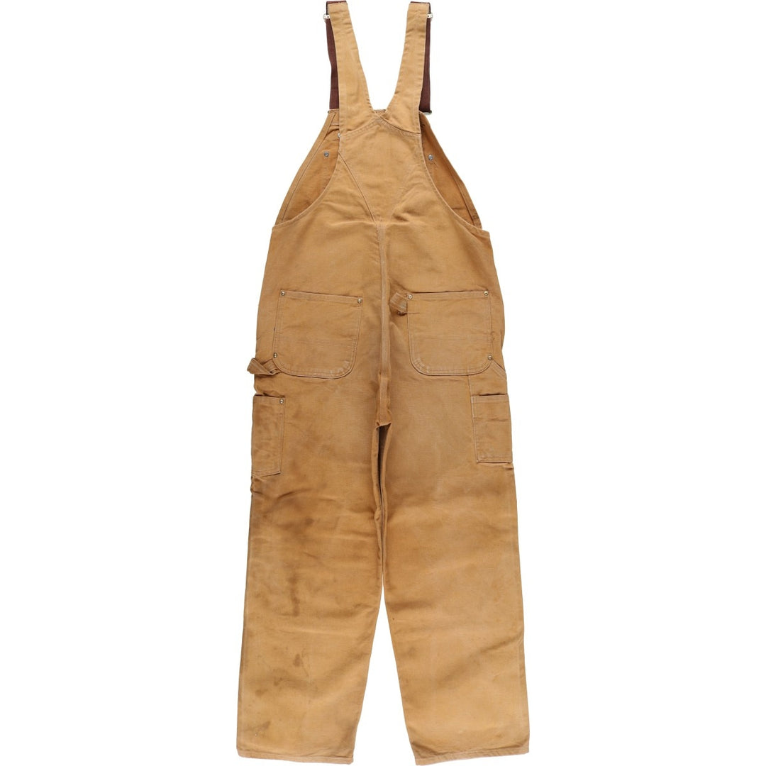 Carhartt Double Knee Duck Overalls, Made in USA, Men's, W37 equivalent cotton Beige type Vintage Second Hand
