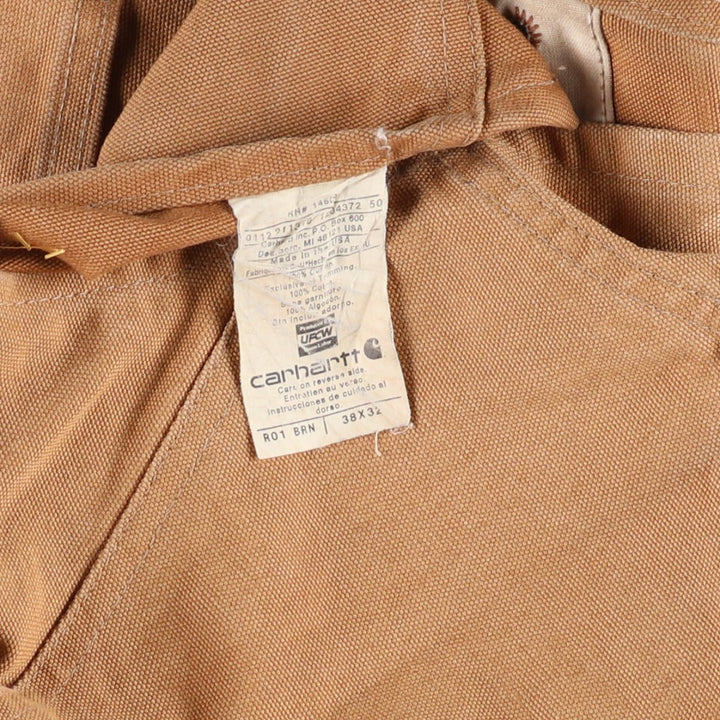 Carhartt Double Knee Duck Overalls, Made in USA, Men's, W37 equivalent cotton Beige type Vintage Second Hand
