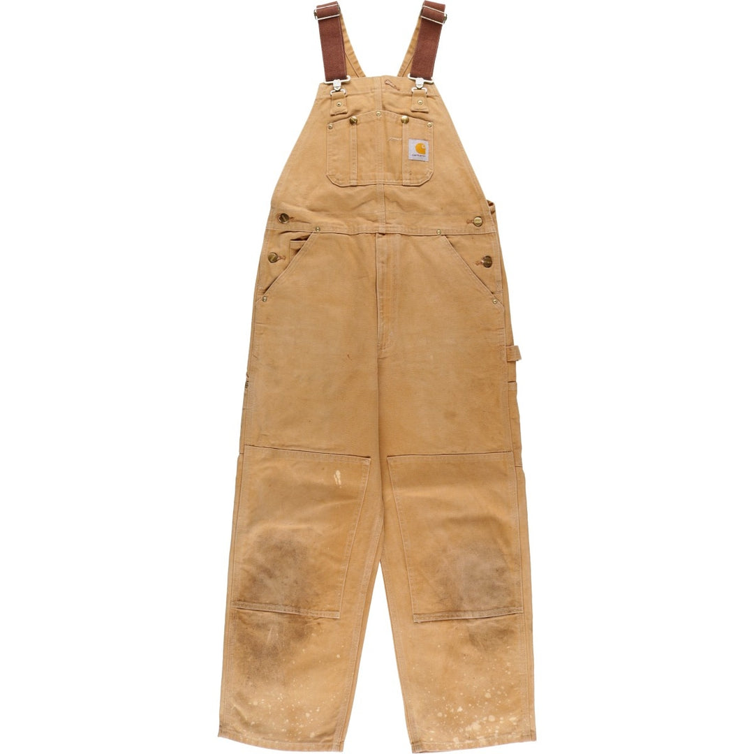 Carhartt Double Knee Duck Overalls for Men (W34 equivalent) cotton Beige type Vintage Second Hand