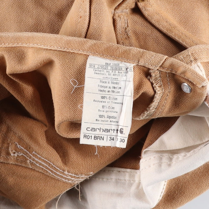 Carhartt Double Knee Duck Overalls for Men (W34 equivalent) cotton Beige type Vintage Second Hand