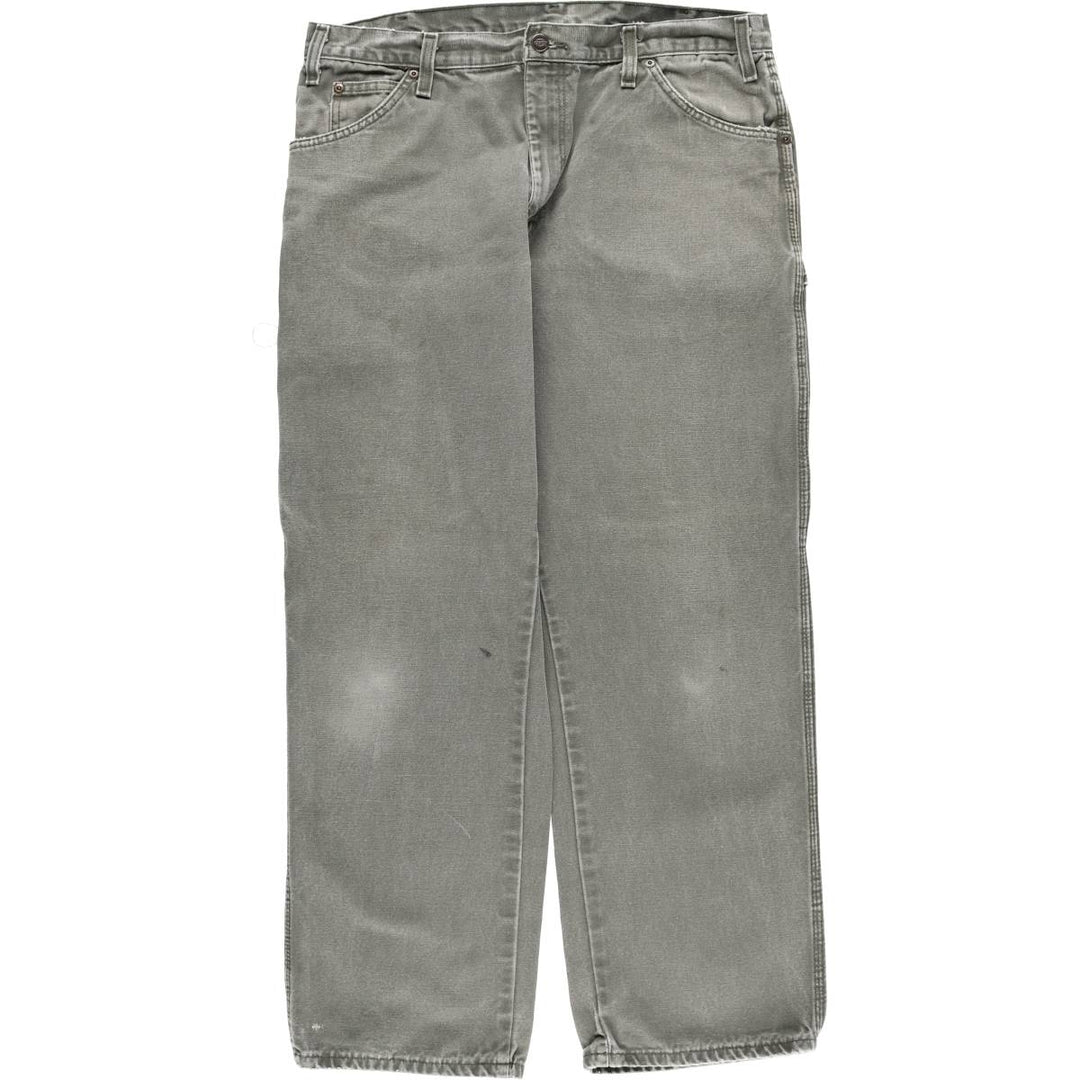 Dickies Relaxed Fit Duck Painter Pants, Men's, W35 equivalent cotton Khaki type sage green Vintage Second Hand