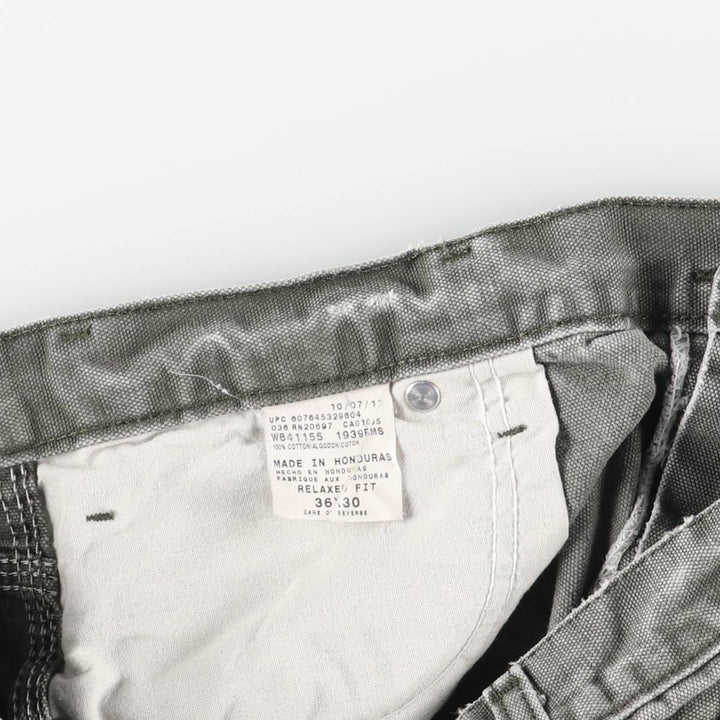 Dickies Relaxed Fit Duck Painter Pants, Men's, W35 equivalent cotton Khaki type sage green Vintage Second Hand