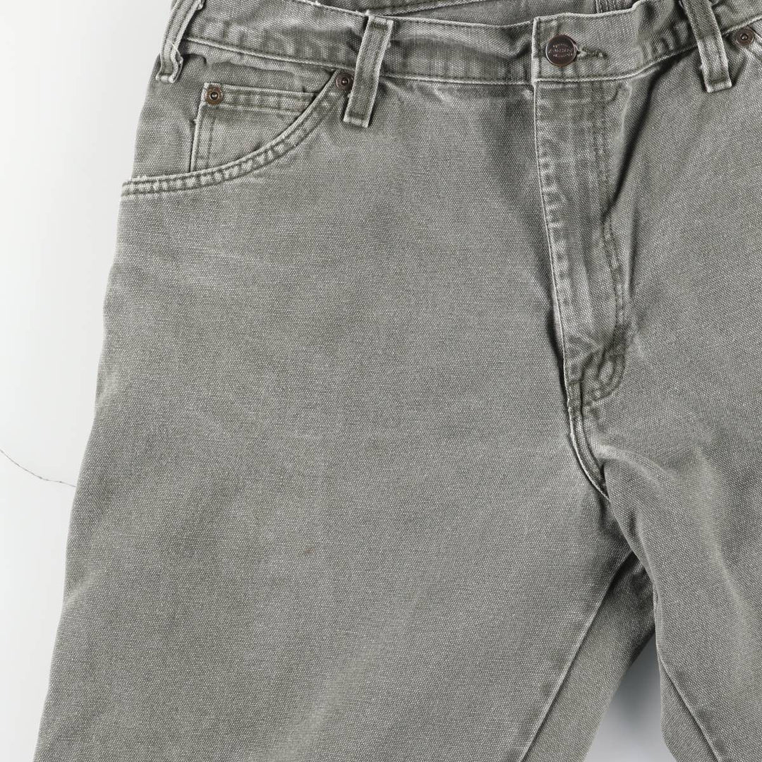 Dickies Relaxed Fit Duck Painter Pants, Men's, W35 equivalent cotton Khaki type sage green Vintage Second Hand