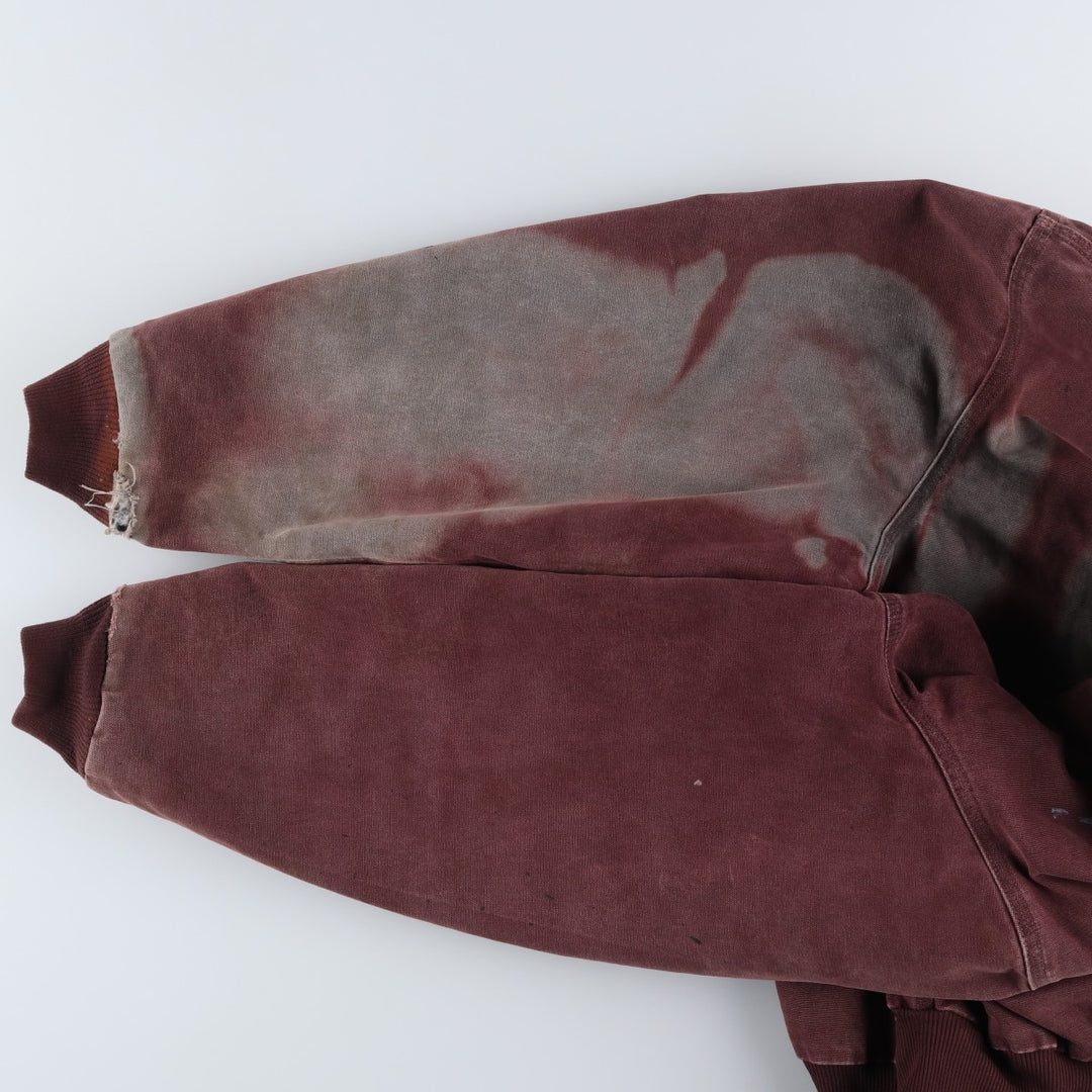 90'S Carhartt Active Jacket, Padded Duck Full-Zip Hoodie, Made in USA, Men's XL, Vintage cotton burgundy type Vintage Second Hand
