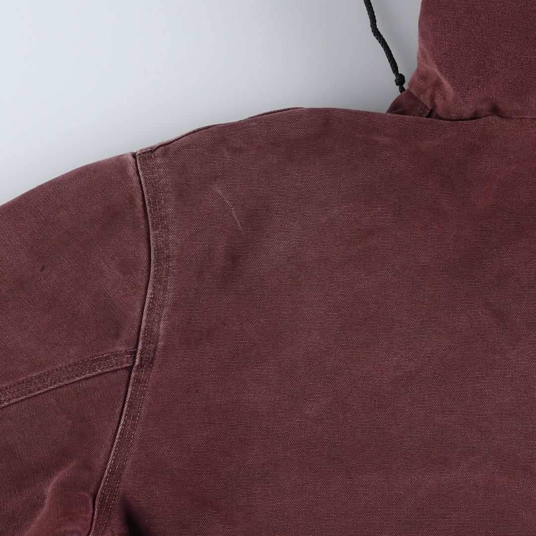 90'S Carhartt Active Jacket, Padded Duck Full-Zip Hoodie, Made in USA, Men's XL, Vintage cotton burgundy type Vintage Second Hand