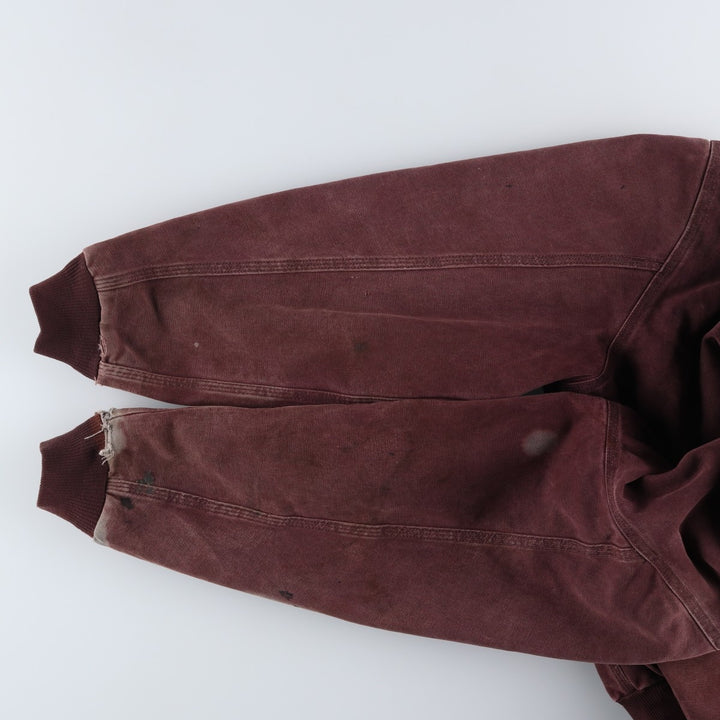 90'S Carhartt Active Jacket, Padded Duck Full-Zip Hoodie, Made in USA, Men's XL, Vintage cotton burgundy type Vintage Second Hand