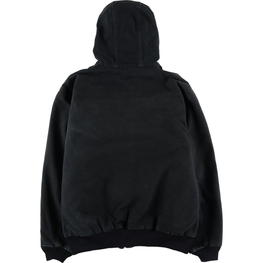 2000'S Carhartt Active Jacket, Padded Duck Full Zip Hoodie, Men's Size XL cotton black type Vintage Second Hand