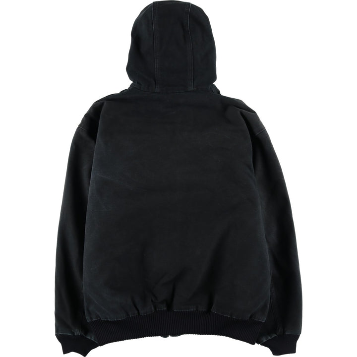 2000'S Carhartt Active Jacket, Padded Duck Full Zip Hoodie, Men's Size XL cotton black type Vintage Second Hand