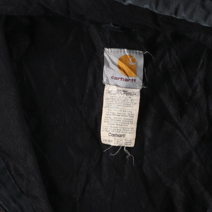 2000'S Carhartt Active Jacket, Padded Duck Full Zip Hoodie, Men's Size XL cotton black type Vintage Second Hand