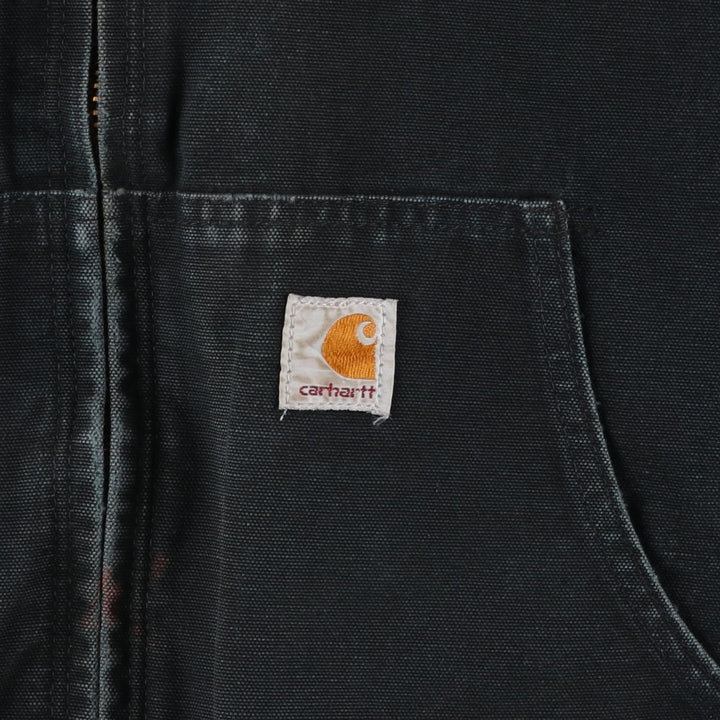 2000'S Carhartt Active Jacket, Padded Duck Full Zip Hoodie, Men's Size XL cotton black type Vintage Second Hand