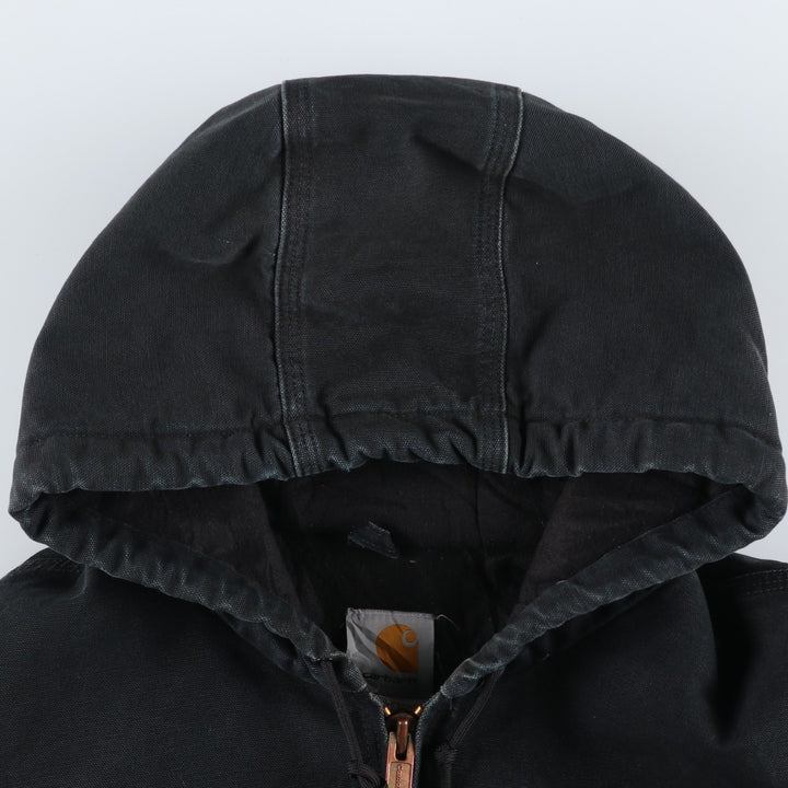 2000'S Carhartt Active Jacket, Padded Duck Full Zip Hoodie, Men's Size XL cotton black type Vintage Second Hand