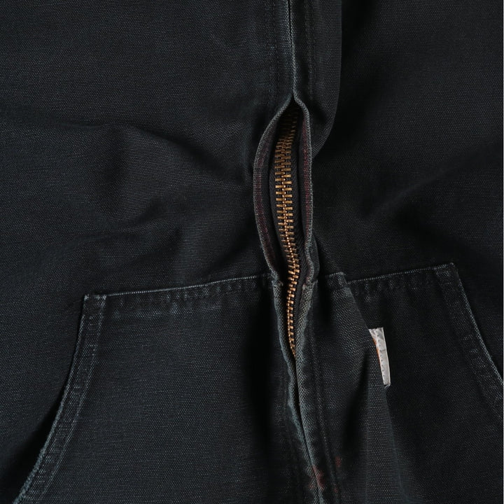 2000'S Carhartt Active Jacket, Padded Duck Full Zip Hoodie, Men's Size XL cotton black type Vintage Second Hand