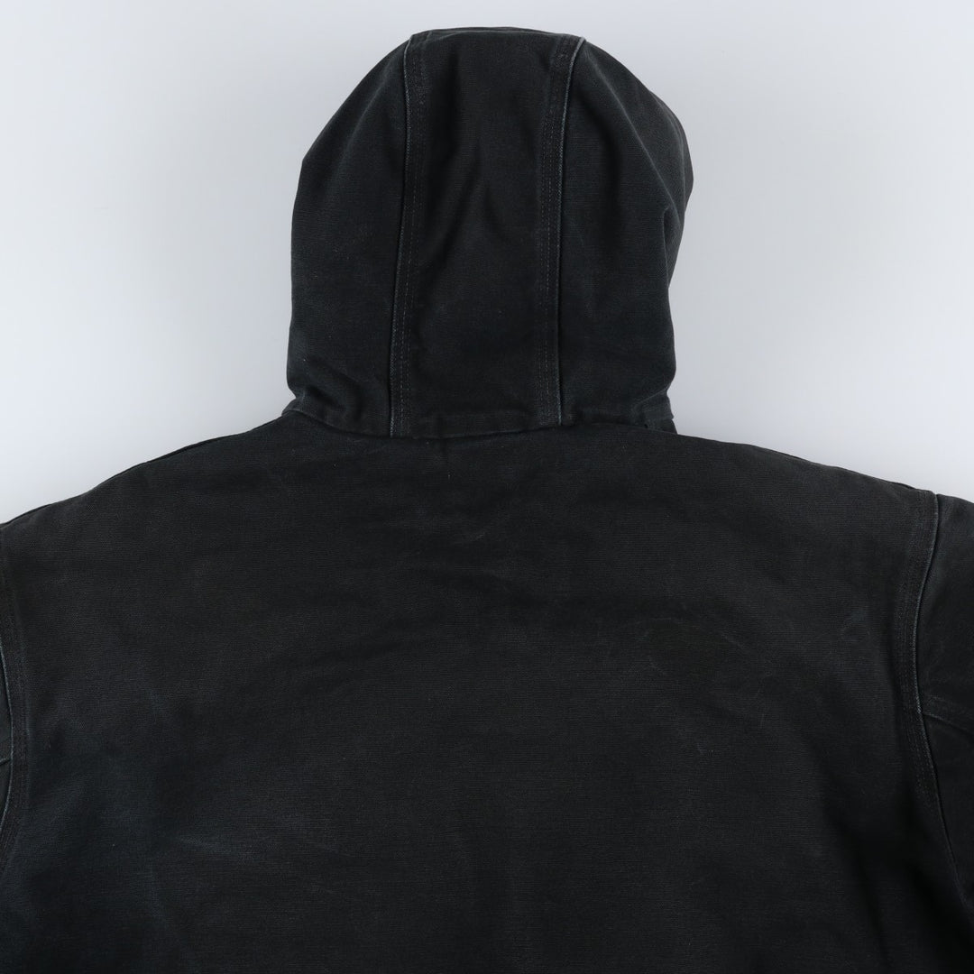 2000'S Carhartt Active Jacket, Padded Duck Full Zip Hoodie, Men's Size XL cotton black type Vintage Second Hand