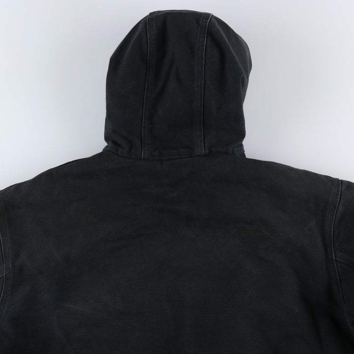2000'S Carhartt Active Jacket, Padded Duck Full Zip Hoodie, Men's Size XL cotton black type Vintage Second Hand