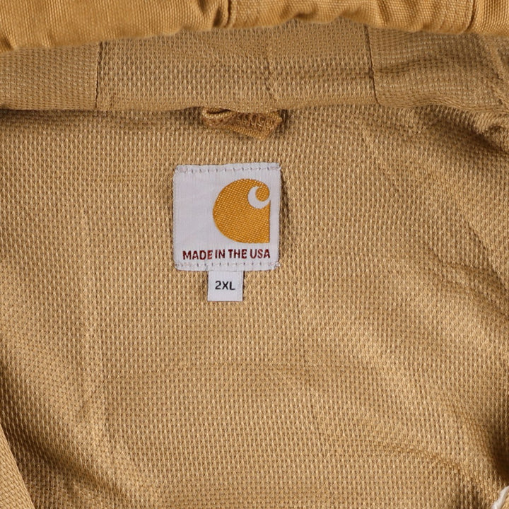 Carhartt Active Jacket Duck Full Zip Parka Made in USA Men's XXL cotton ocher yellow type Vintage Second Hand