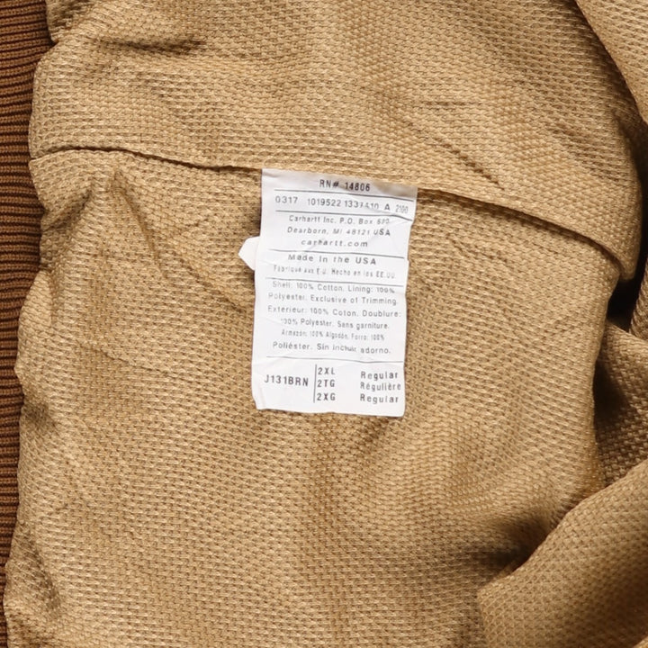 Carhartt Active Jacket Duck Full Zip Parka Made in USA Men's XXL cotton ocher yellow type Vintage Second Hand