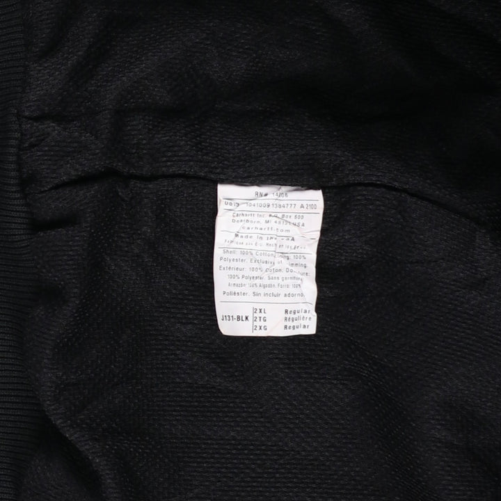 Carhartt Active Jacket Duck Full Zip Parka Made in USA Men's XXL cotton black type Vintage Second Hand