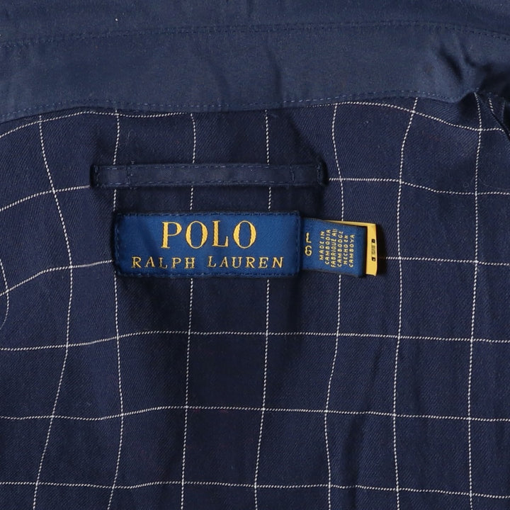 Ralph Lauren POLO RALPH LAUREN Swing Top Sports Jacket Men's L size polyester navy blue type Vintage Second Hand
