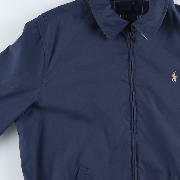 Ralph Lauren POLO RALPH LAUREN Swing Top Sports Jacket Men's L size polyester navy blue type Vintage Second Hand