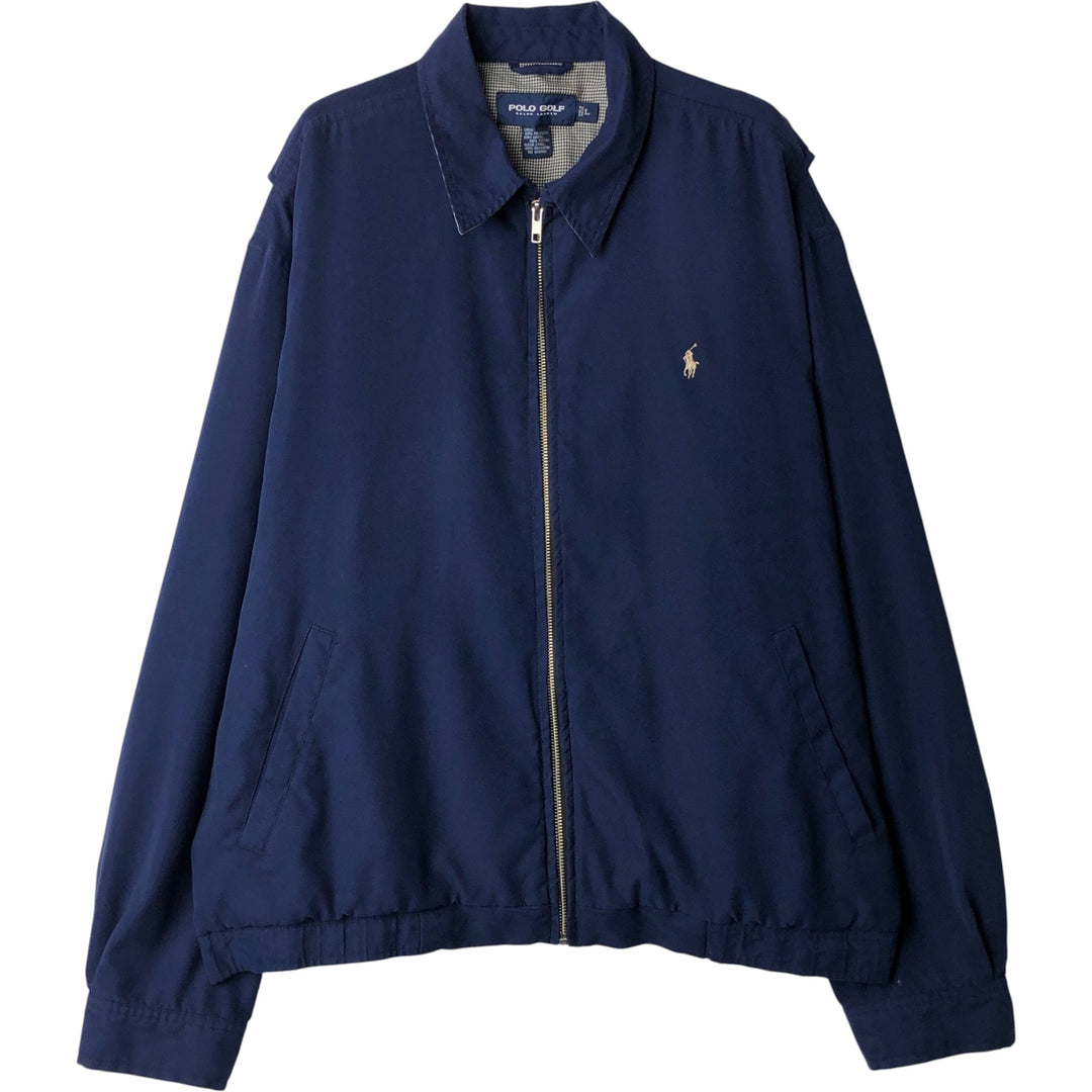 Ralph Lauren POLO GOLF Swing Top Sports Jacket Men's Size L polyester Navy blue Vintage Second Hand