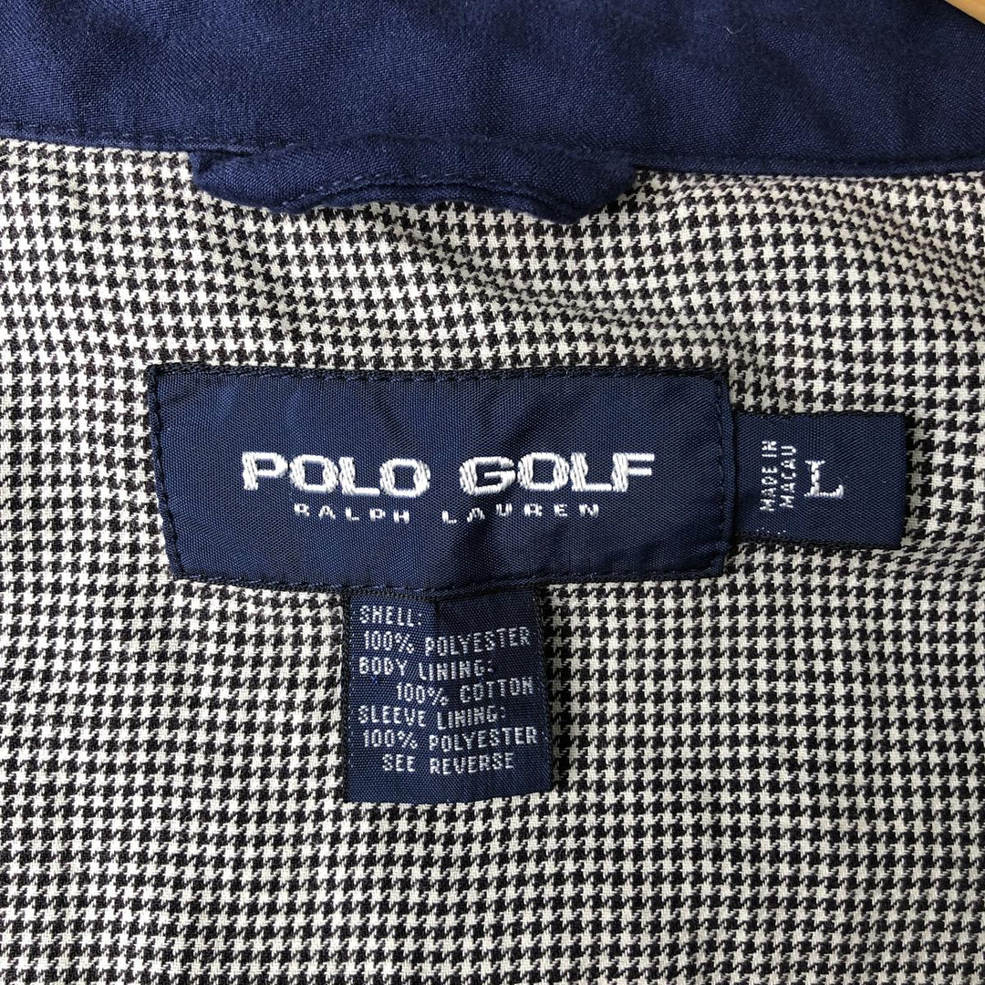 Ralph Lauren POLO GOLF Swing Top Sports Jacket Men's Size L polyester Navy blue Vintage Second Hand