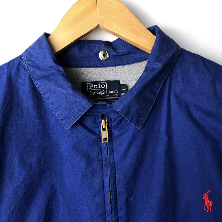 90'S Polo by Ralph Lauren swing top sports jacket, made in the USA, men's size L, vintage unclear blue type Vintage Second Hand