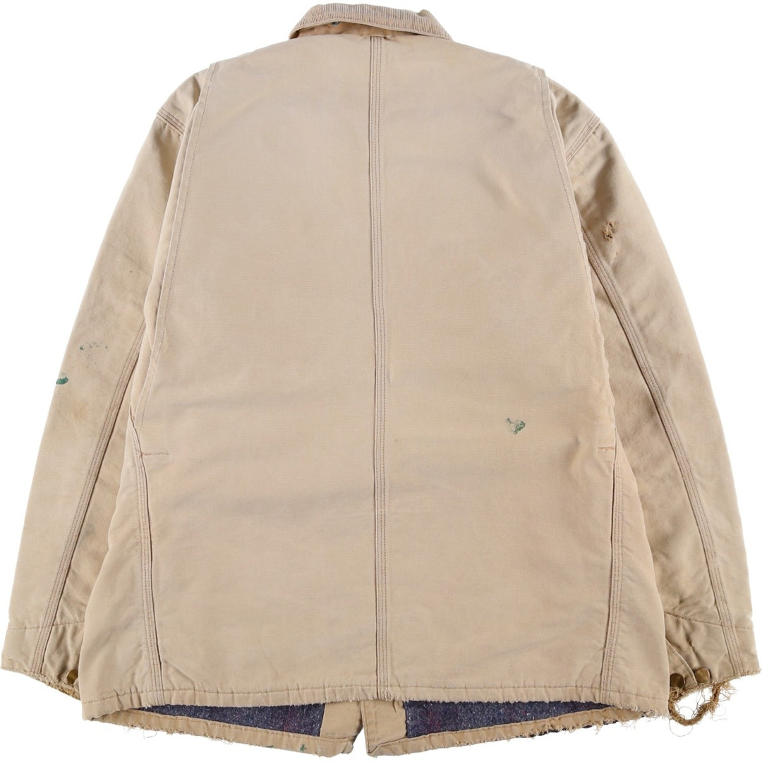 Carhartt Michigan Chore Coat Duck Coverall Men's XL Size unclear Beige type Vintage Second Hand