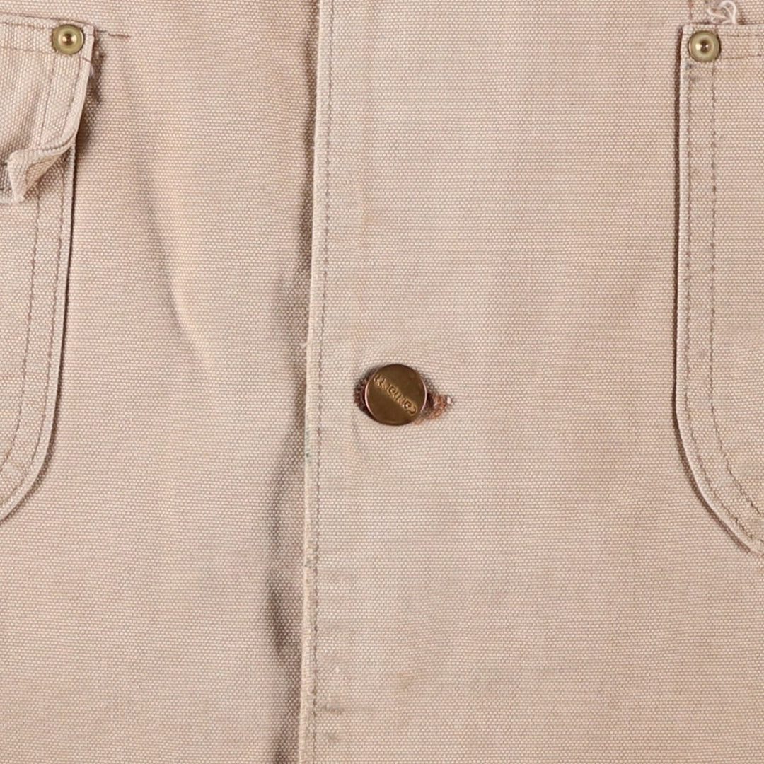 Carhartt Michigan Chore Coat Duck Coverall Men's XL Size unclear Beige type Vintage Second Hand