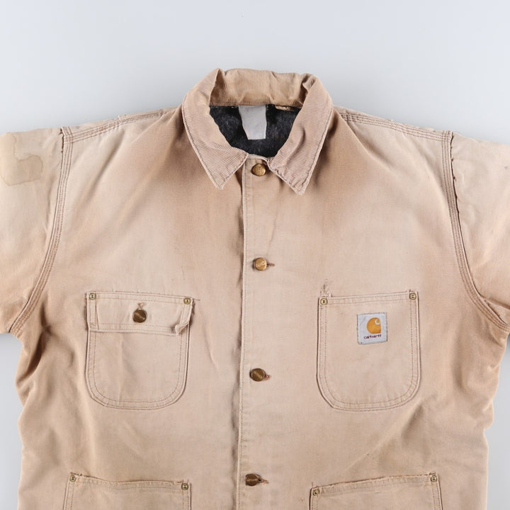 Carhartt Michigan Chore Coat Duck Coverall Men's XL Size unclear Beige type Vintage Second Hand