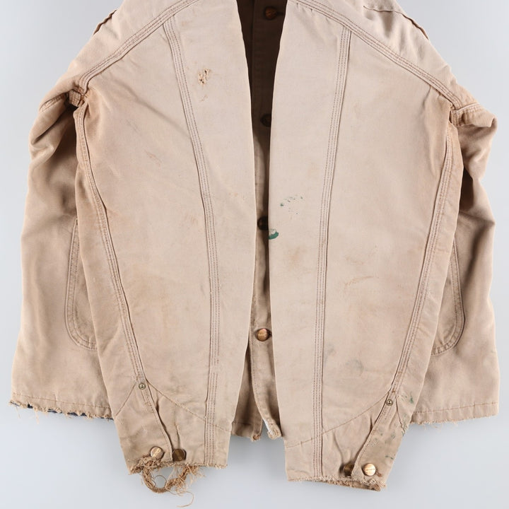 Carhartt Michigan Chore Coat Duck Coverall Men's XL Size unclear Beige type Vintage Second Hand