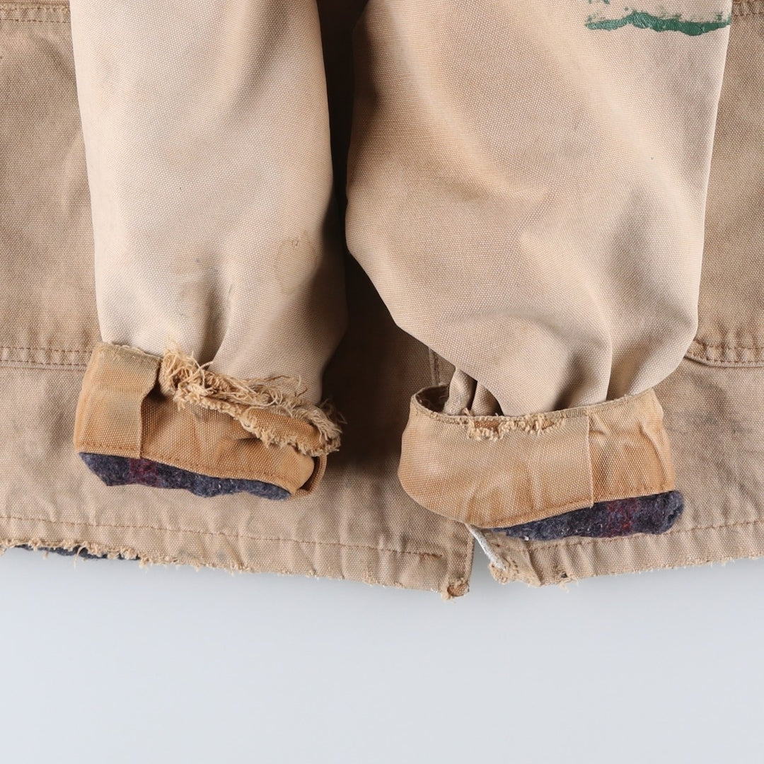 Carhartt Michigan Chore Coat Duck Coverall Men's XL Size unclear Beige type Vintage Second Hand