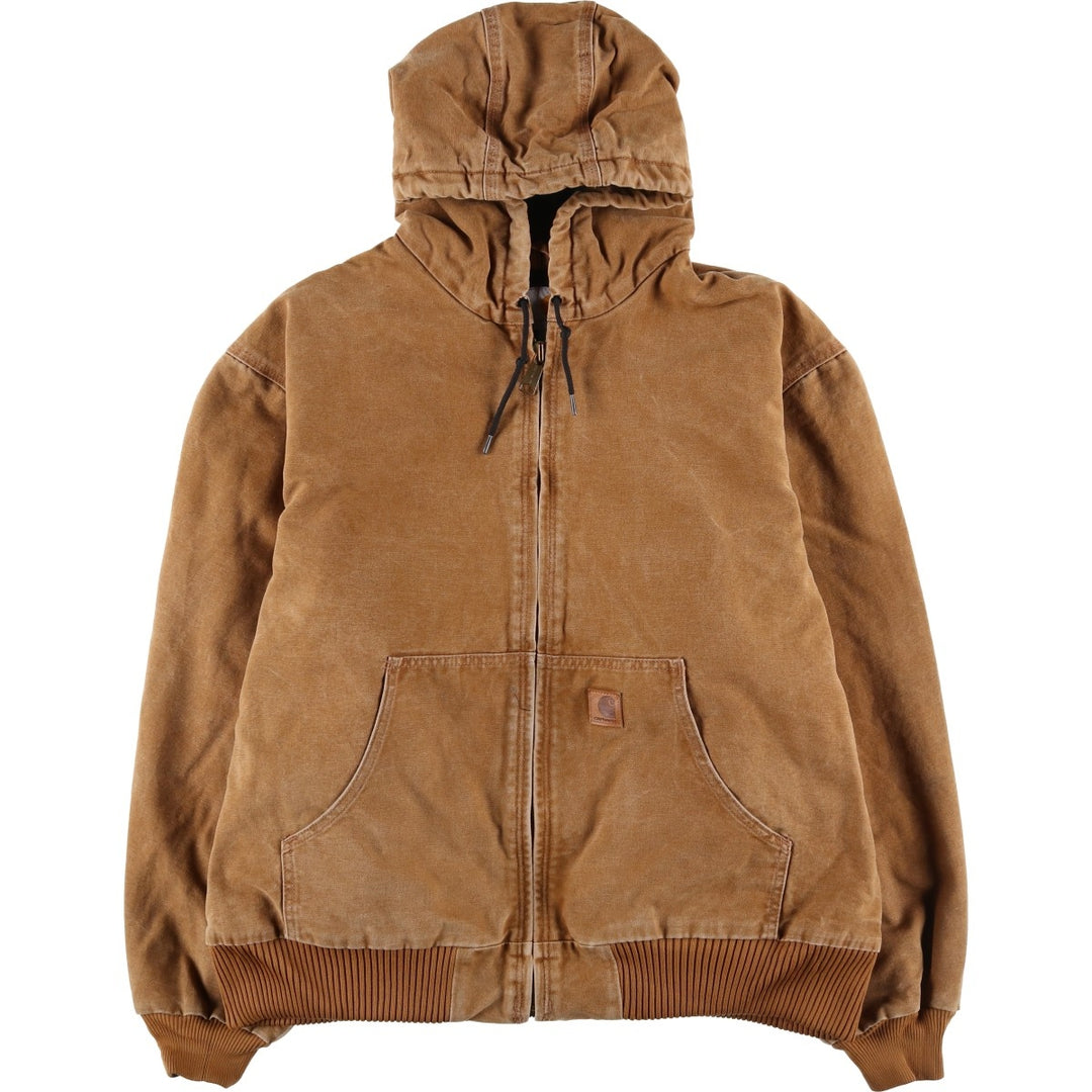 Carhartt Active Jacket, Padded Duck Full-Zip Hoodie, Men's XL cotton beige type brown Vintage Second Hand