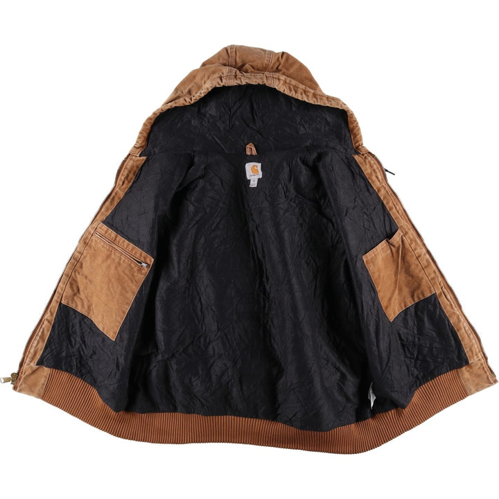 Carhartt Active Jacket, Padded Duck Full-Zip Hoodie, Men's XL cotton beige type brown Vintage Second Hand