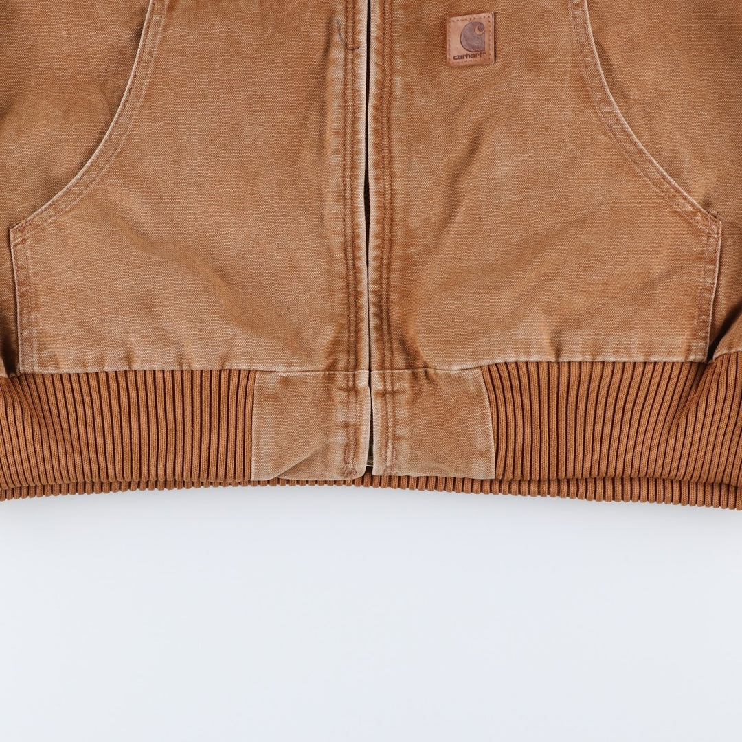Carhartt Active Jacket, Padded Duck Full-Zip Hoodie, Men's XL cotton beige type brown Vintage Second Hand