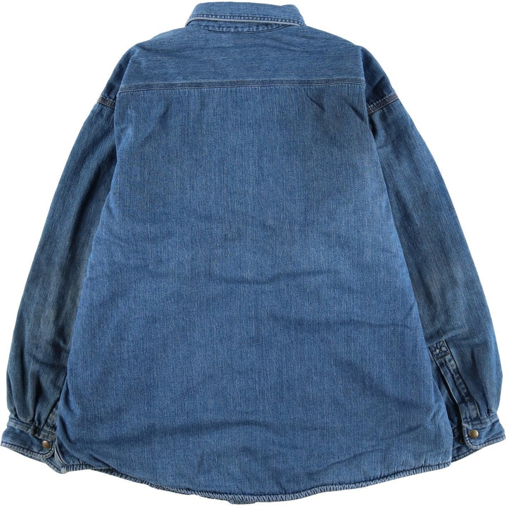 2000'S Carhartt denim shirt jacket, men's size XL cotton blue type Vintage Second Hand
