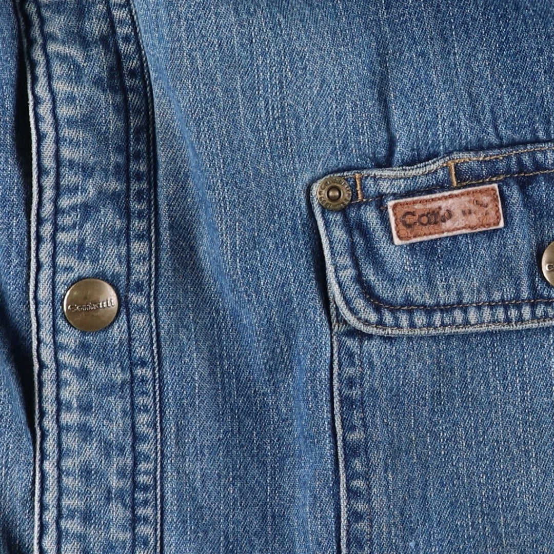 2000'S Carhartt denim shirt jacket, men's size XL cotton blue type Vintage Second Hand