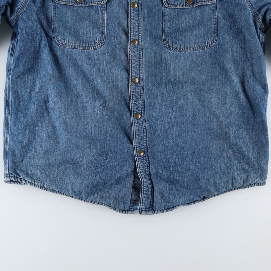 2000'S Carhartt denim shirt jacket, men's size XL cotton blue type Vintage Second Hand