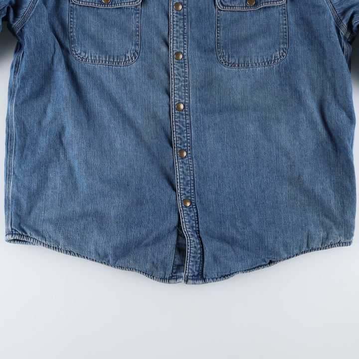 2000'S Carhartt denim shirt jacket, men's size XL cotton blue type Vintage Second Hand
