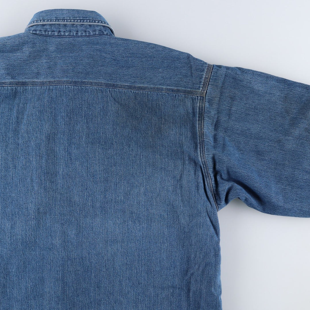2000'S Carhartt denim shirt jacket, men's size XL cotton blue type Vintage Second Hand