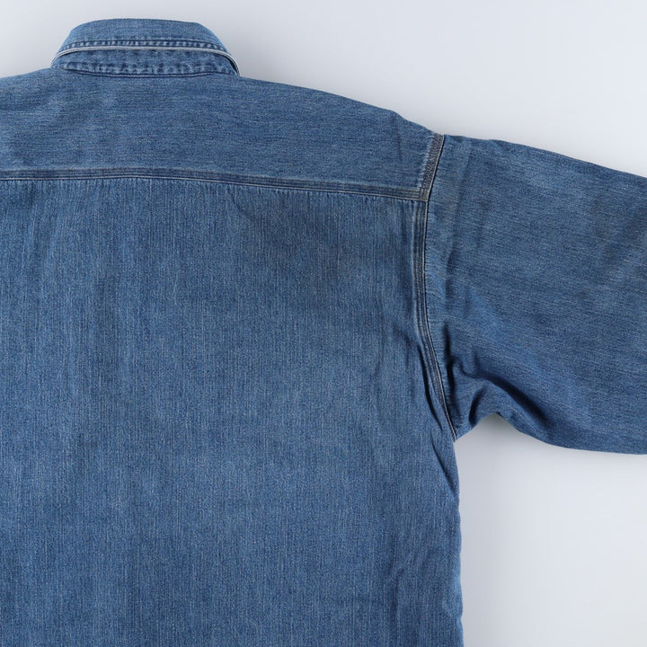 2000'S Carhartt denim shirt jacket, men's size XL cotton blue type Vintage Second Hand