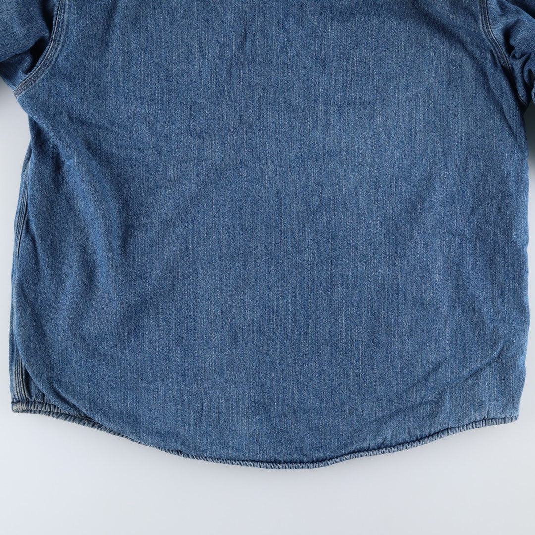 2000'S Carhartt denim shirt jacket, men's size XL cotton blue type Vintage Second Hand