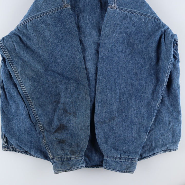 2000'S Carhartt denim shirt jacket, men's size XL cotton blue type Vintage Second Hand