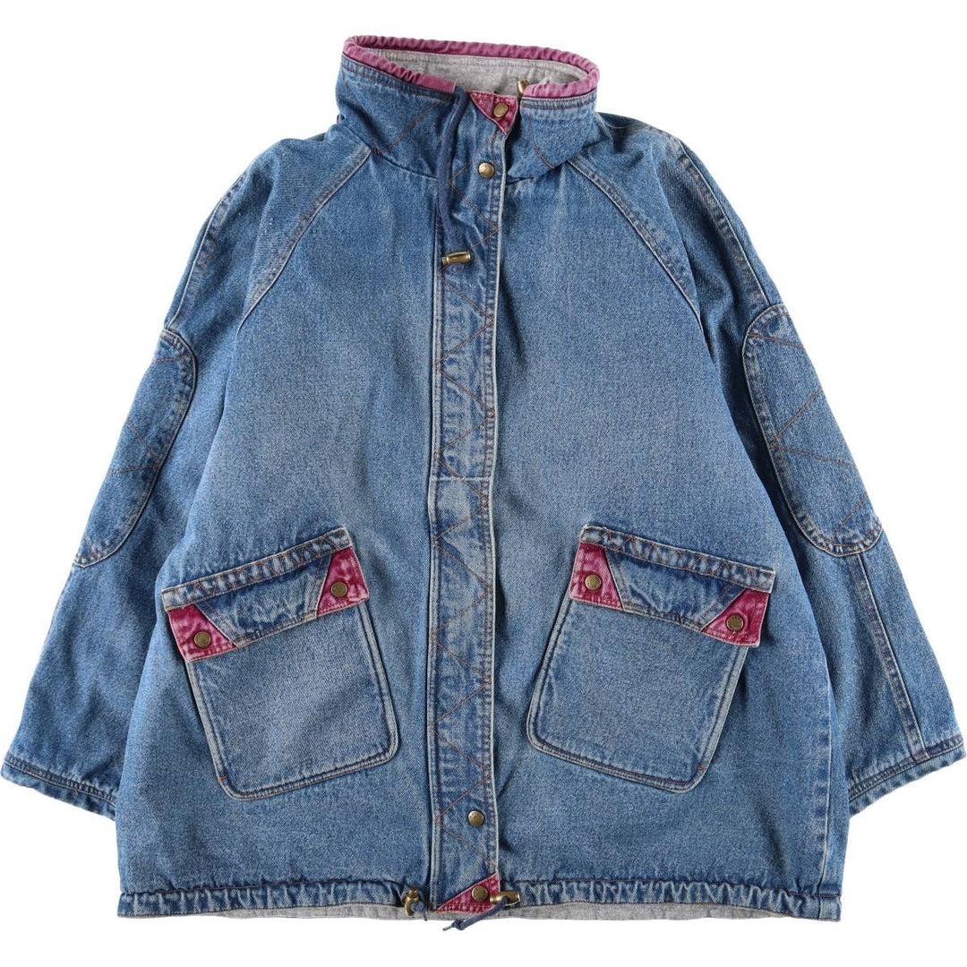 Current Seen Reversible Stand Collar Denim Jacket, Men's Size L cotton blue type Vintage Second Hand