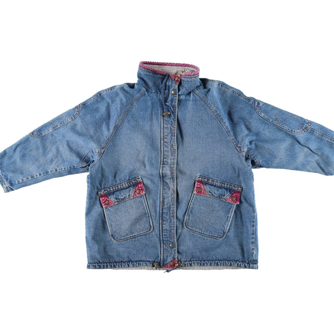 Current Seen Reversible Stand Collar Denim Jacket, Men's Size L cotton blue type Vintage Second Hand