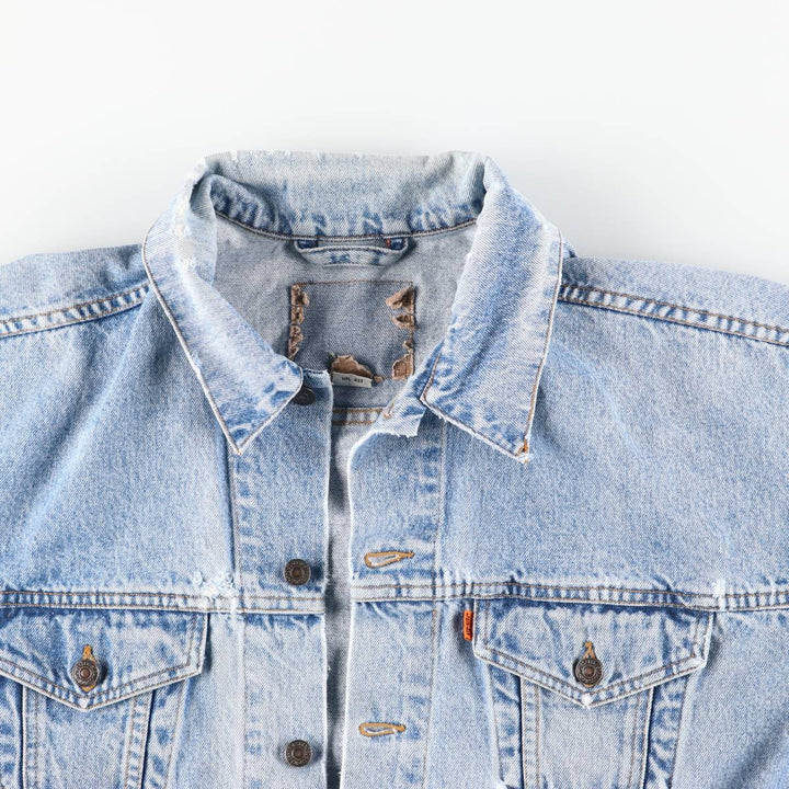 Vintage 1980'S Levi's 70511-0289 Orange Tab Denim Jacket, Men's Size XL cotton blue type Vintage Second Hand