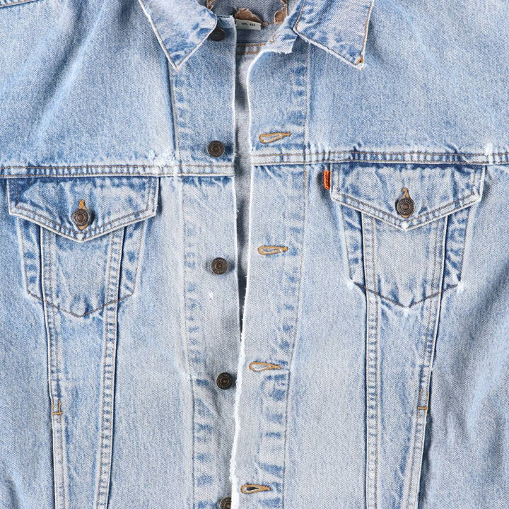 Vintage 1980'S Levi's 70511-0289 Orange Tab Denim Jacket, Men's Size XL cotton blue type Vintage Second Hand
